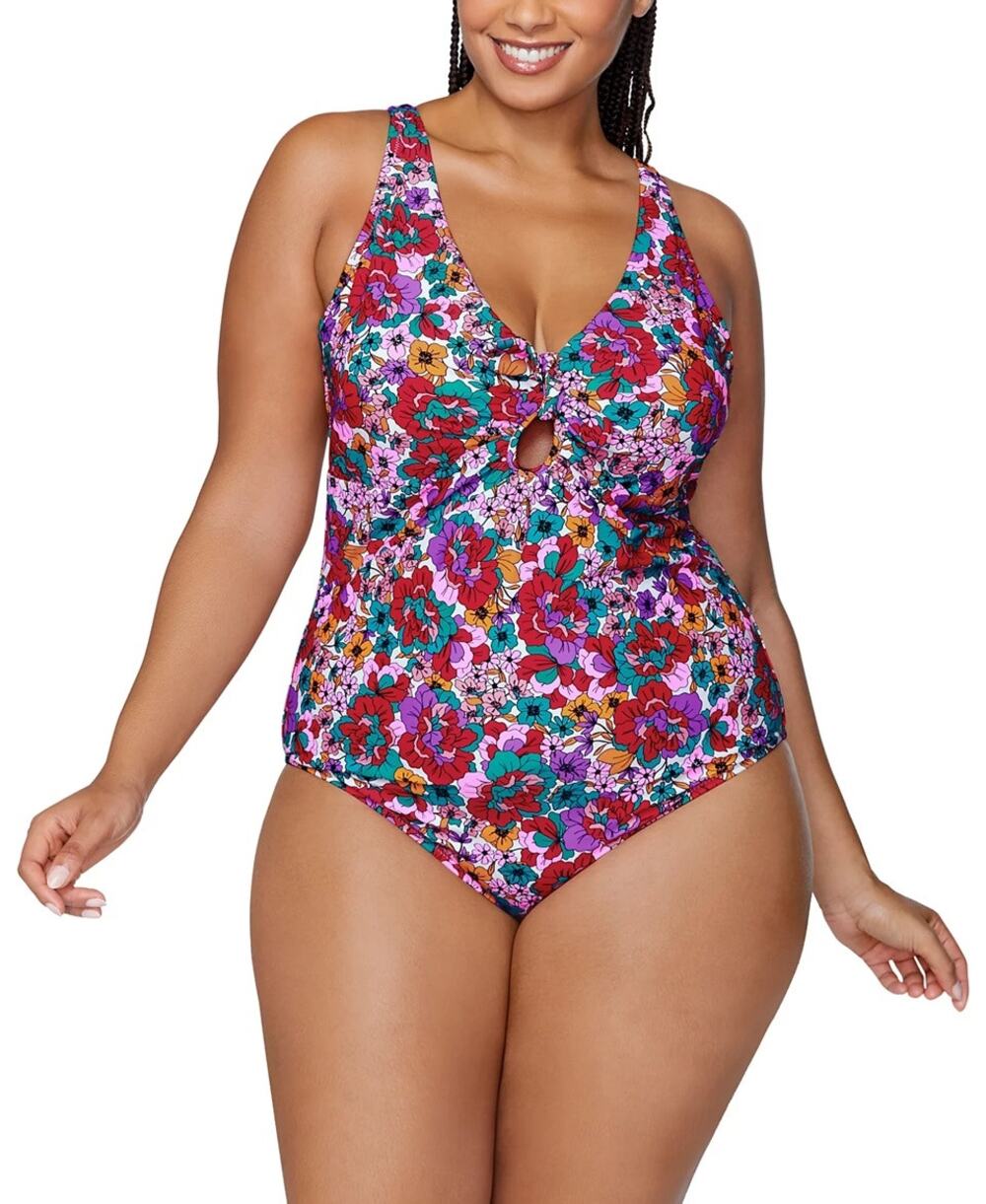 Raisins Curve Trendy Plus Size Muna Floral One-Piece Swimsuit